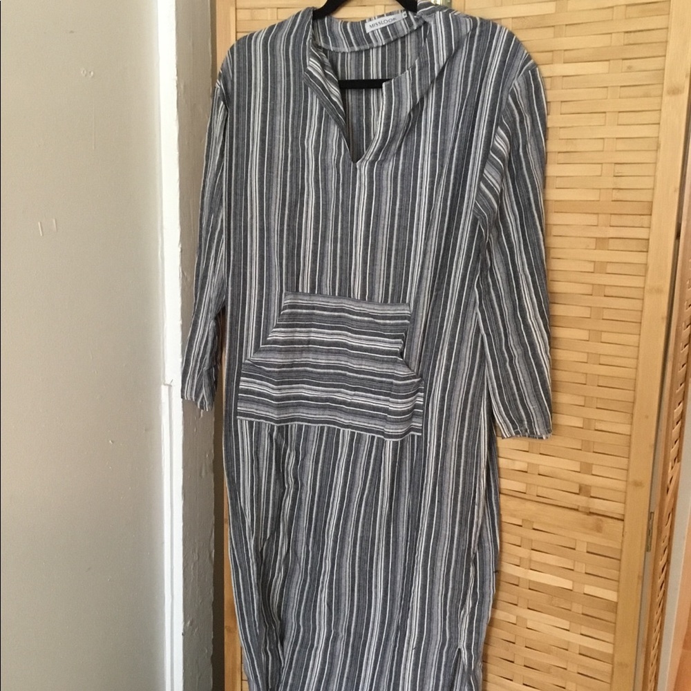 Floor length maxi gown striped